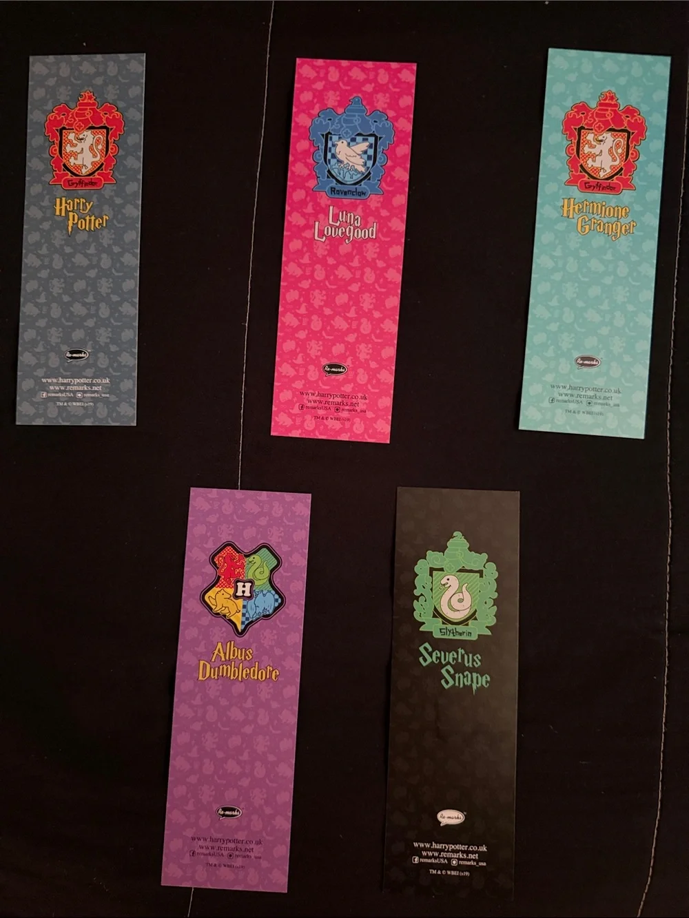 Harry Potter Red Bookmark Set - 5 Unique Bookmarks